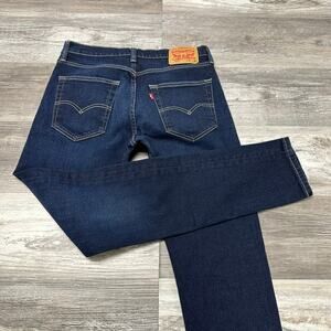 Levis 512 Dark Wash Faded Blue Mens‎ 32x33 Slim Fit Tapered Denim Jeans Red Tab
